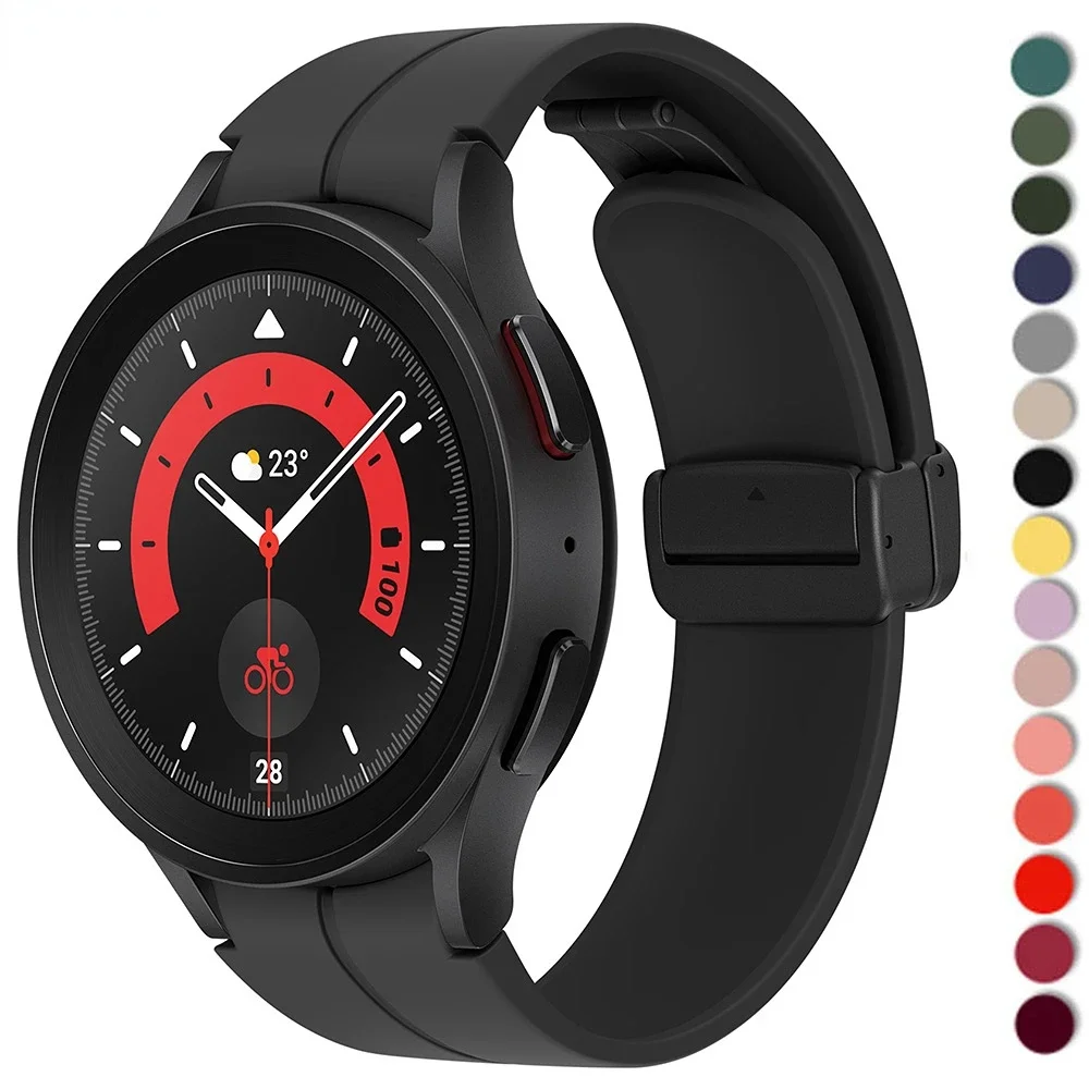 

Magnetic Band For Samsung Galaxy Watch 4/5/pro/3 classic active 2 44mm 40mm 46mm 42mm Sport Silicone Bracelet watch4 strap 45mm