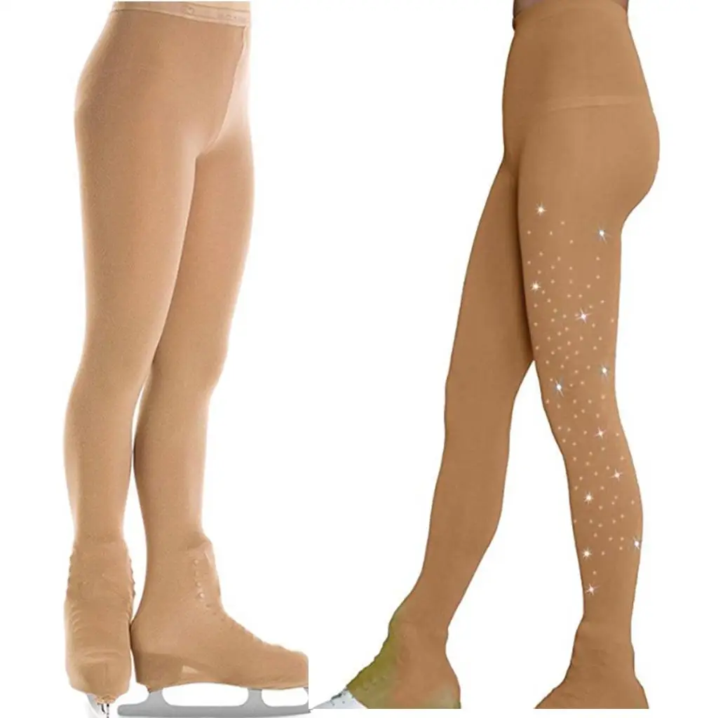 Figure Skating Over The Boot Tights Girls Women Ice Skate Leggings Pants figure skating tights skating tights figure skating pants