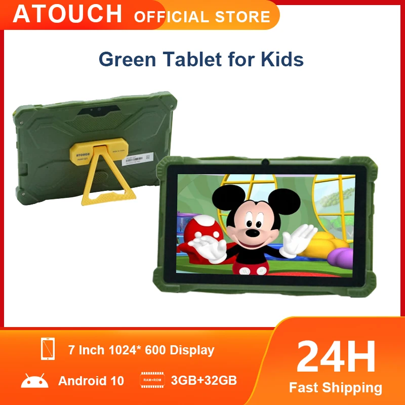 

ATOUCH Q21 7" Kids Tablet Android 10 Wifi 3GB 32GB Google Play Christmas Gift iPad Study with Holder