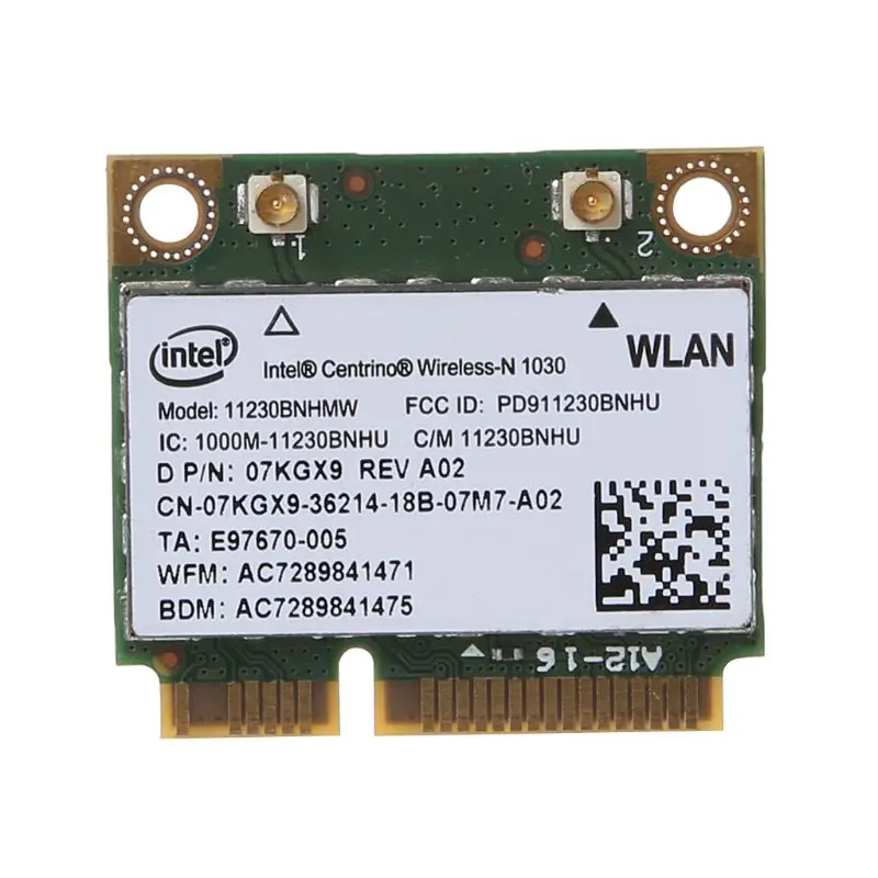 

Half Mini PCIe PCI-express Wireless WIFI WLAN BT Bluetooth-compatible Card for Intel Centrino Wireless-N 1030 11230BNHMW