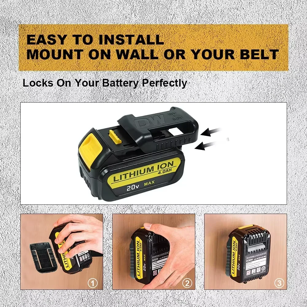 5PCS Kunststoff Batterie Lagerung Fall Halter Rack für Makita/Bosch/Dewalt/Milwaukee 18V Li-Ion Geräte maschine Bohrer batterie Halter – Detail 5