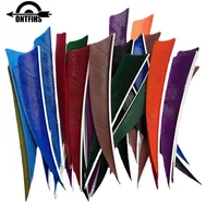 ONTFIHS 50PCS Archery Fletching RW 4" Shield Arrow Feathers with Natural Turkey Feathers 1