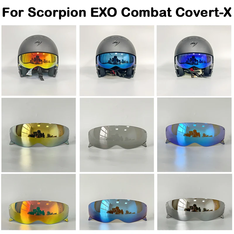 Helmet Visor for Scorpion EXO Combat Covert-X Capacetes Visera Sunscreen Windshield Helmet Shield Motorbike Cascos Accessories