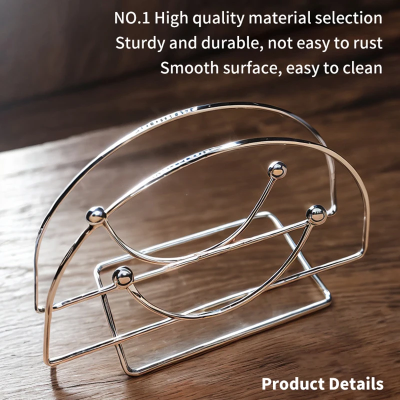 Stainless Steel Table Napkin Holder Clip Rack Box Serviette Holder Organizer Tissue Dispenser Storage Case Table Decor paper towel holder tissue holder napkin dispenser