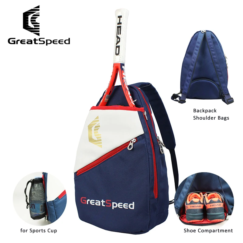 

Original GreetSpeed Tennis Bag Tennis Rackets Padel Tennis Backpack Racket Backpack Kids Youth Bag with Shoe Compartment