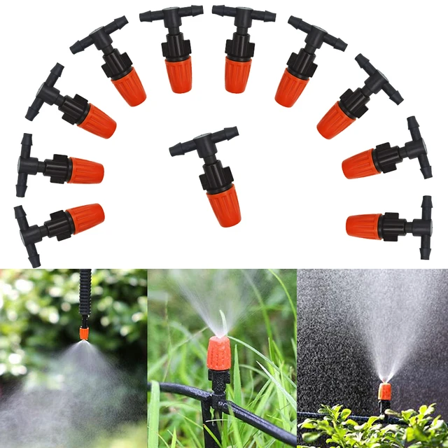 Fog Nozzles Irrigation Kit 5M-20M Garden Automatic Spray Misting Plant Watering System with 4/7 PE Hose and Connector 2