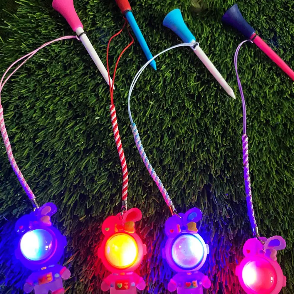 Description Picture 3 of item1Pc Golf Rubber Tees With Flashing Light Cartoon Cute Holder Loss Prevent Ball Outdoor Golf Rope Golf Accessory Braided Wit P9N7