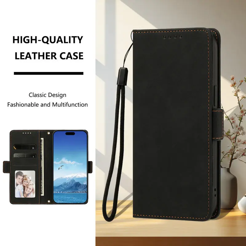 Leather Flip Case Wallet  with 360° Protection