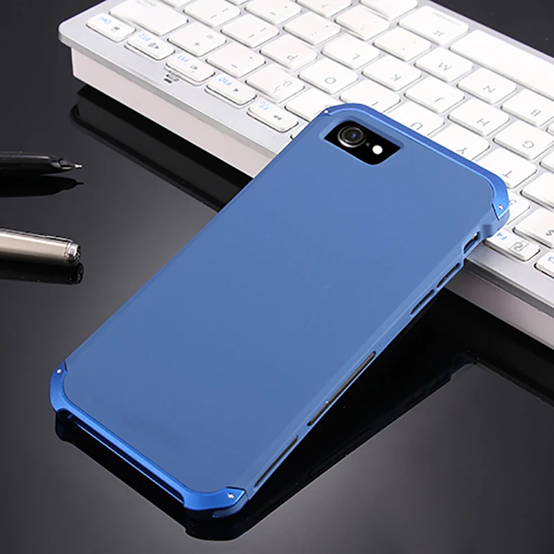 

Hot! Anti-fall Metal Frame Plastic Back For Apple iPhone 8 Aluminum Alloy Mobile iPhone8 Bumper Case Cover+Gift