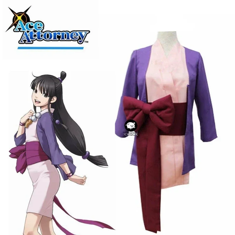 2020 Ace Advocator Phoenix Wright Gyakuten Saiban Maya Fey Dress Set Completo Costume Cosplay Natalizio