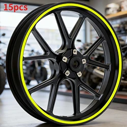Racing Stripe Wheel Sticker Set - Durable, Waterproof Vinyl Decals - 15 - 19in Wheel ((LG - B0) Lemon Yellow)