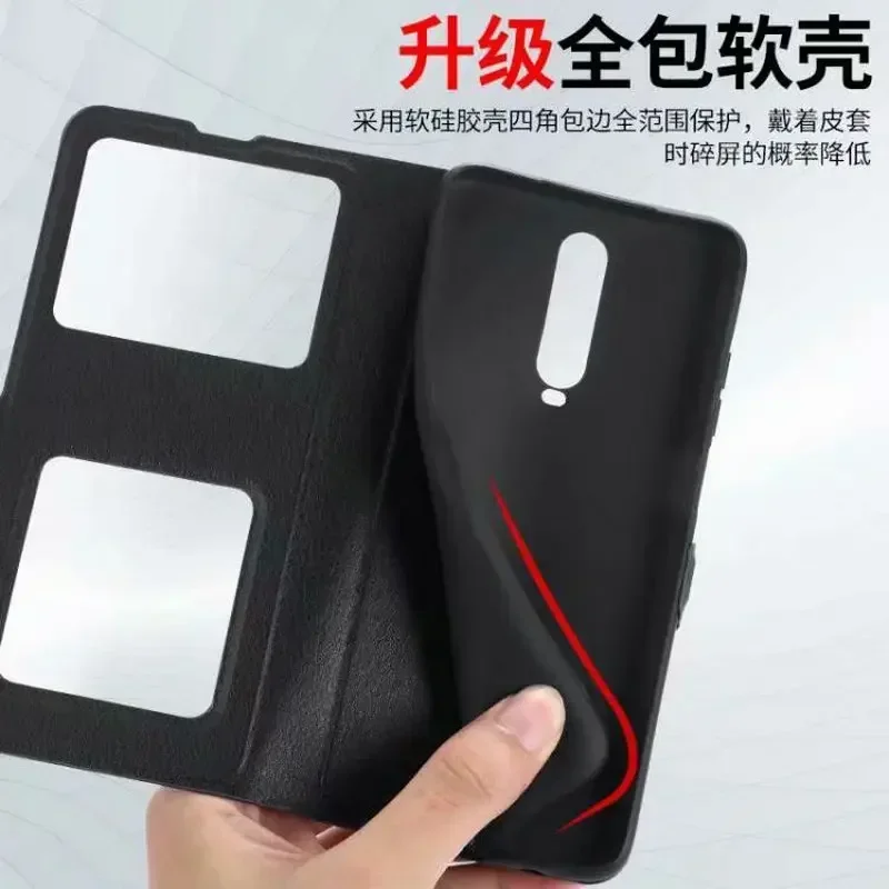 Luxury Window Leather Flip Cover Case - Shockproof Book-Style Design