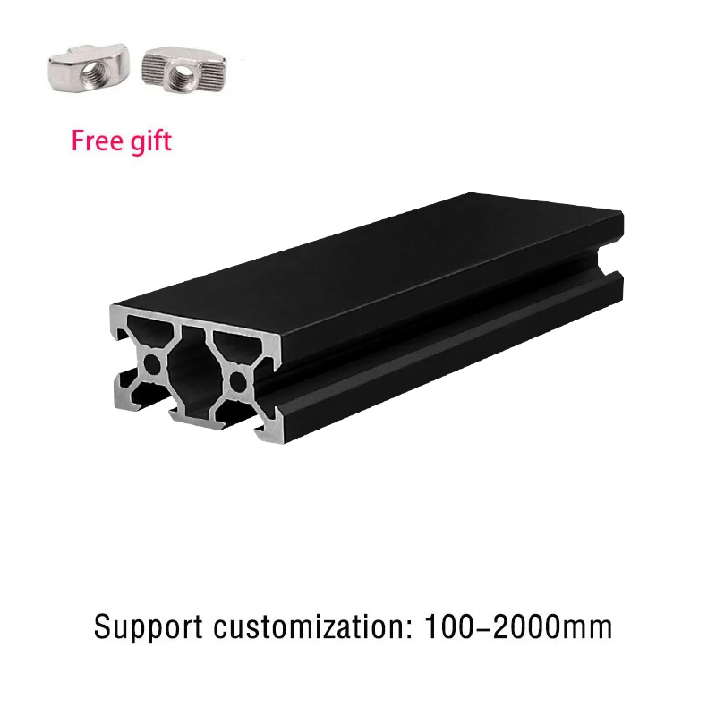 4pcs 2040 N1 V-Slot Aluminum Profile Extrusion Frame Black Eu Standard 100mm-1200mm Anodized Linear For CNC DIY 3D Printer Parts