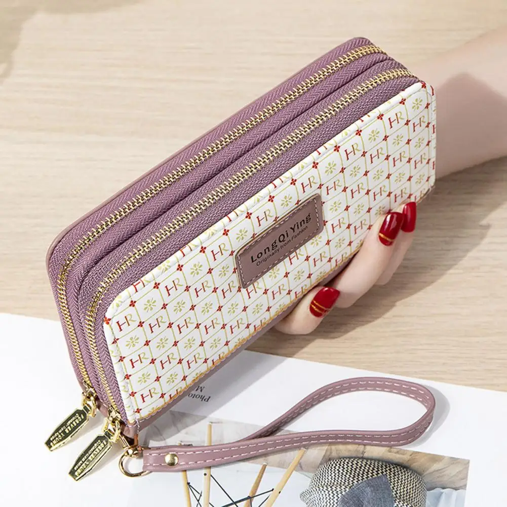 Vintage Long Wallet For Women, Letter Plaid Pattern Coin Purse