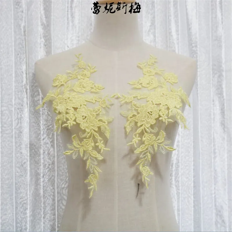 Elegant Floral Embroidery Lace Applique – 45 Colors Wedding Dress Trims