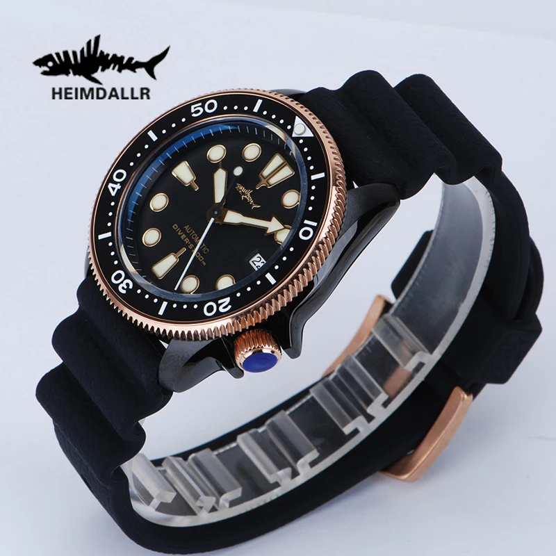 

Ретро Классические мужские наручные часы Heimdallr PVD SKX007 для дайвинга с сапфировым керамическим ободом C3, суперсветящиеся, чехол NH35 20 бар, водонепроницаемые