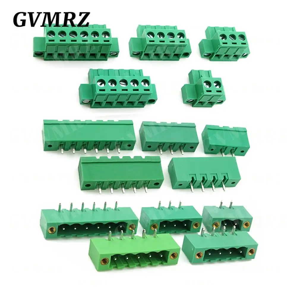 5PCS 5.08mm Pitch Wall Terminal Plug Connector with PCB Screw Terminal Block