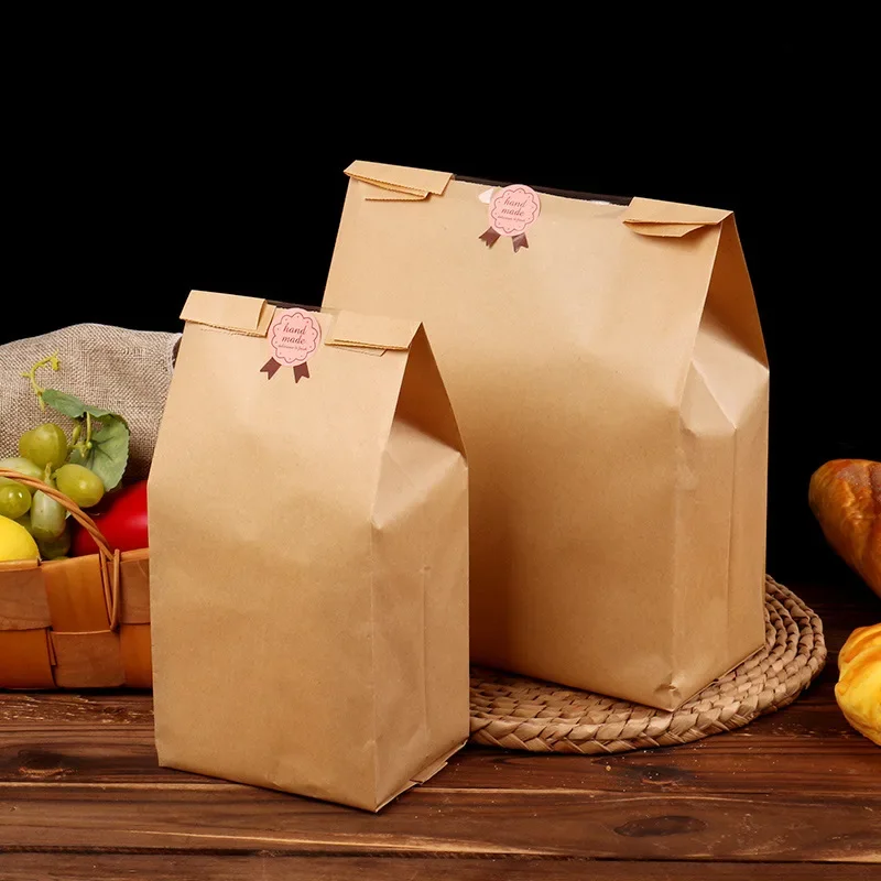 200 Sacchetti Per Pane In Carta Kraft Con Finestra Trasparente E Adesivi, 21x30 Cm, Interno PE Alimentare, Per Lievito Madre, Biscotti, Snack E Pasticceria