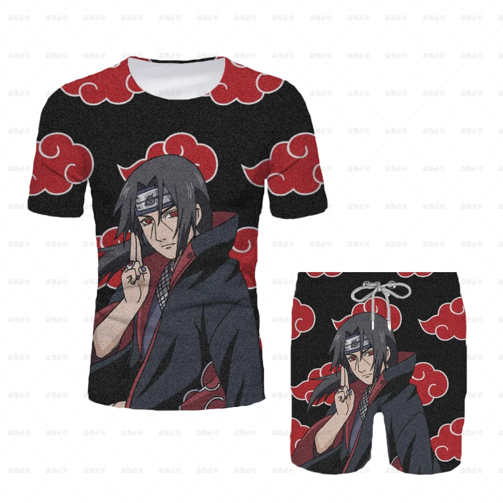 

Casual Boys' Naruto Costume Set Children's Fashion Cartoon Girl Short Sleeve T-shirt and Shorts Set Children's Sports Set