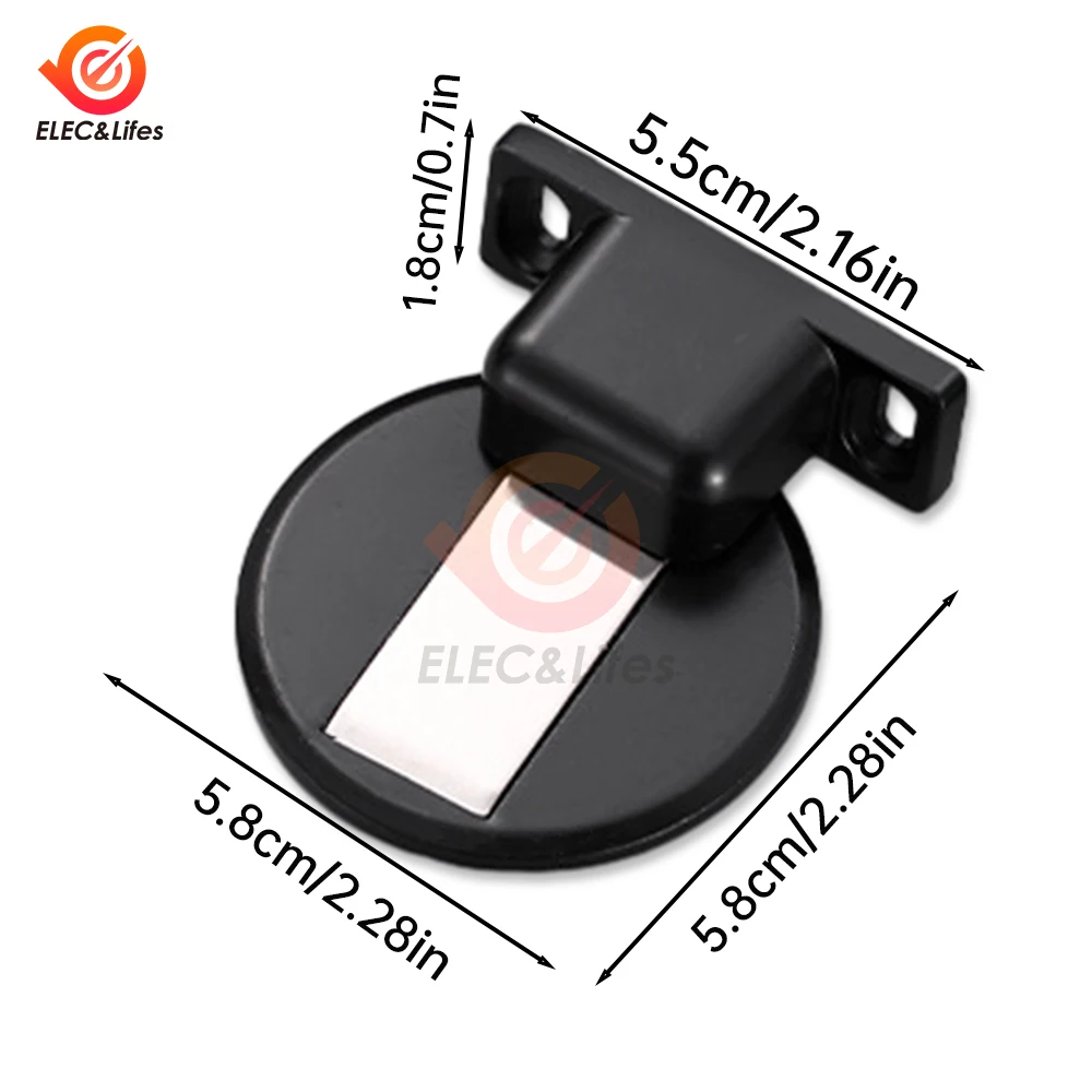 Magnet Door Stops Magnetic Door Stopper Non-punch Six Colors Available Holder Hidden Doorstop Furniture Hardware 1Set