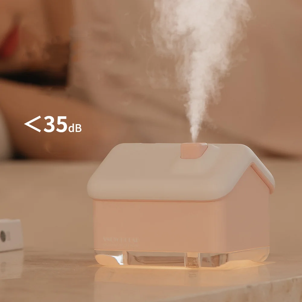 

Mini Air Humidifier Snow House Fragrance Diffuser USB Purifier Desktop Mist Maker Machine 300ML Humidificator With Color Lights