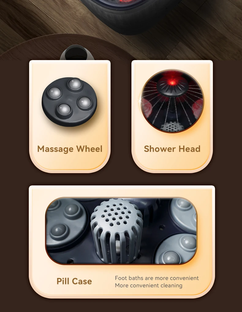 Description Picture 5 of itemNew Design Foot Bath Washing Machine Basin Electric Heating Foot Bath Shiatsu Foot Massage Spa Massager Portable Pedicure Bowl