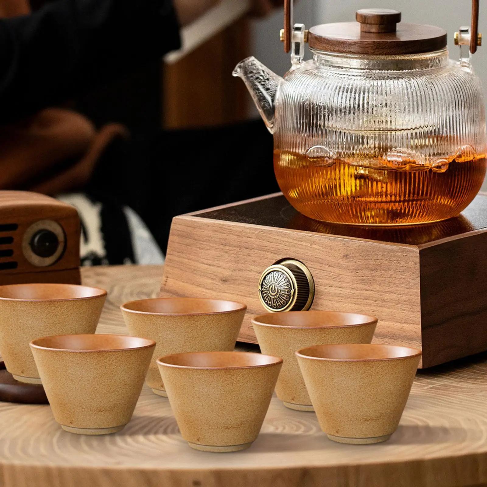 6x Japanese Cup Set Traditional Handmade Multipurpose Mug Kung Fu Cup for Travel