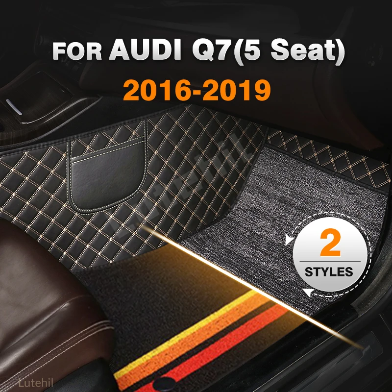 

Double Layer Car Floor Mats For AUDI Q7(5 Seats) 2016 2017 2018 2019 Custom Auto Foot Pads carpet Cover Interior Accessories