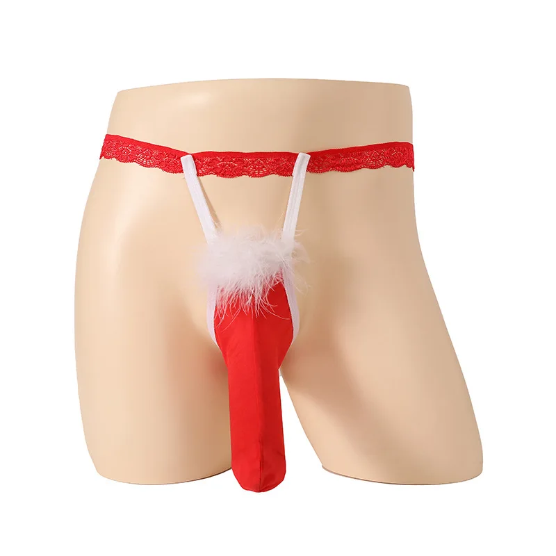 Description Picture 4 of itemSexy Red Series Cock Christmas Underwear Men T-back Panties G-string Penis Thongs Erotic Gay Lingerie T-Back Thongs