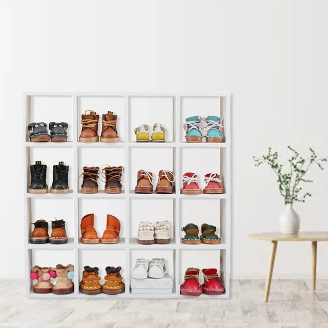 Miniatűr Fa Tároló Állvány 16 Rács 1: 12 Babahouse Polcok Displise Wall Rack Könyvespolc Baba Ház Dekoráció Babaház Bútorok - Image 5