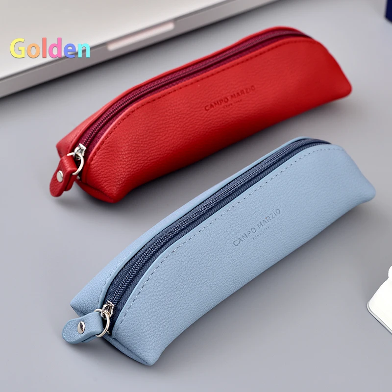 Campo Marzio – trousse à crayons en cuir pour filles, grande