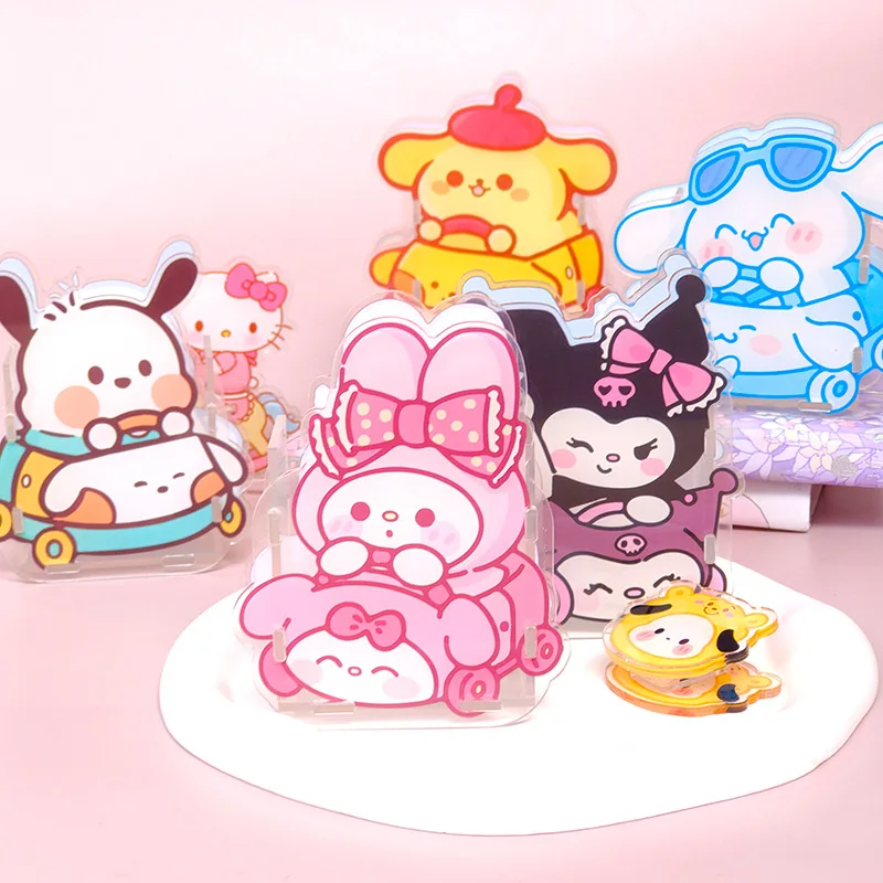 

Акриловый держатель для ручек Sanrio, милый школьный Настольный Пенал, прозрачный многофункциональный бокс для хранения канцелярских принадлежностей, оптовая продажа