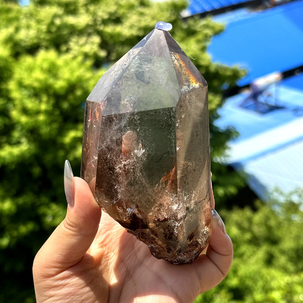 

Оптовая продажа, натуральный кристалл, лечебный камень, зеленый призрак, кварцевые точки, палочки, резной кристалл, фантомный кварцевый камень, башня для украшения