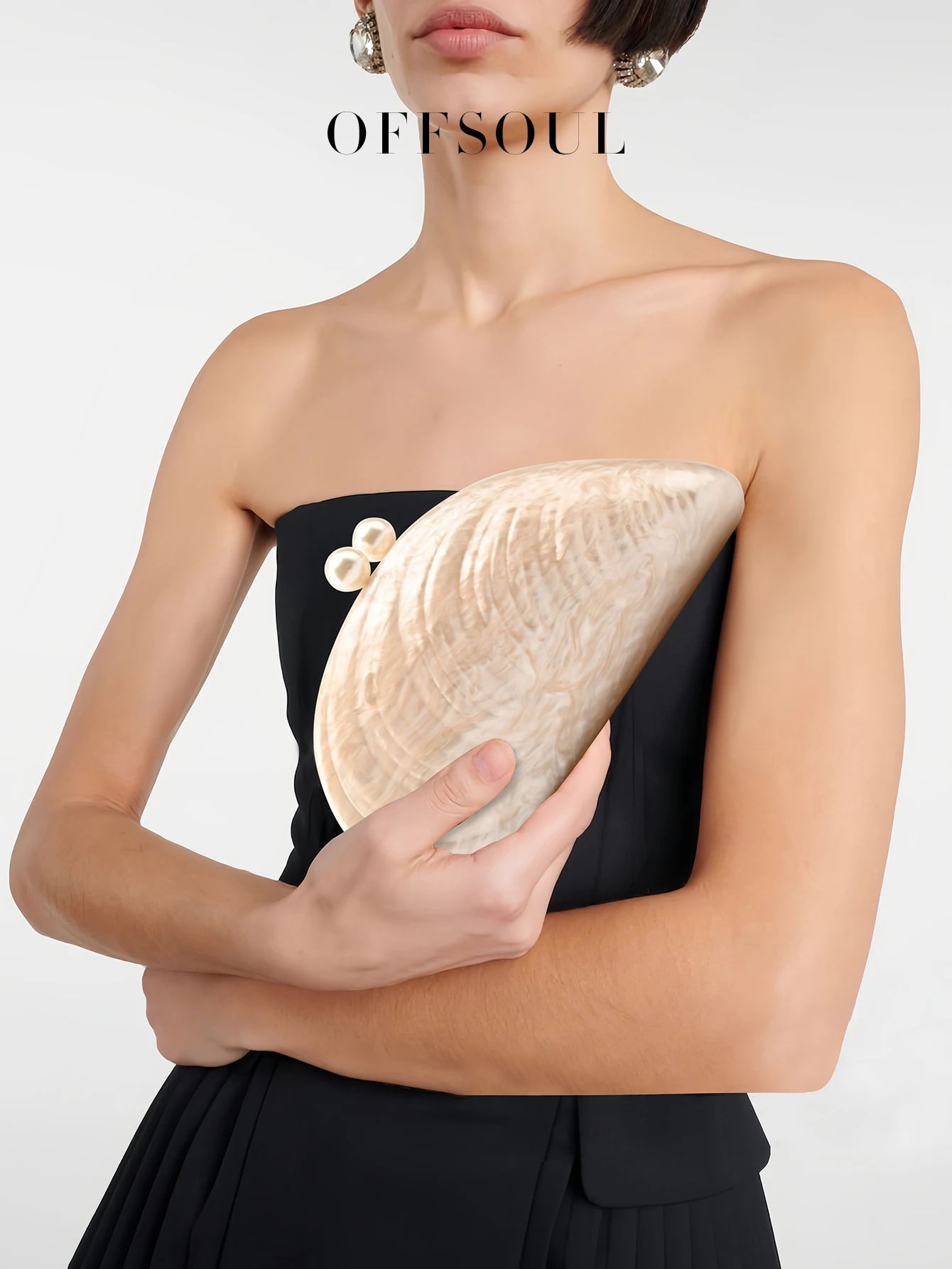 حقيبة يد نسائية أكريليك جديدة بتصميم عتيق ذهبي الل...