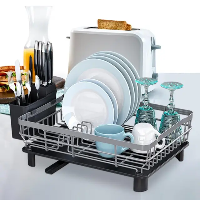 Dish Drying Rack Kitchen Utensils Drainer Rack With Drain Board Countertop  Dinnerware Organizer Kitchen Storage Rack Tools - AliExpress