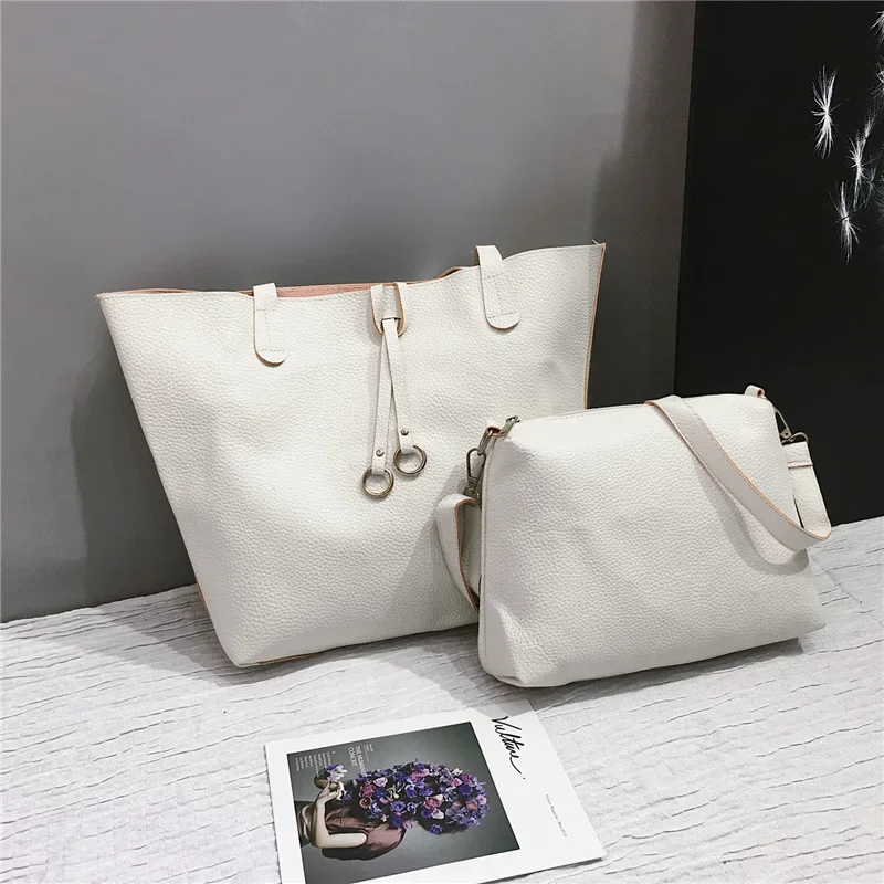 Retro Solid Color Large Capacity Crossbody Bag Winter Portable Bucket Shoulder Bag High-end Single Shoulder Crossbody Tote Bag
