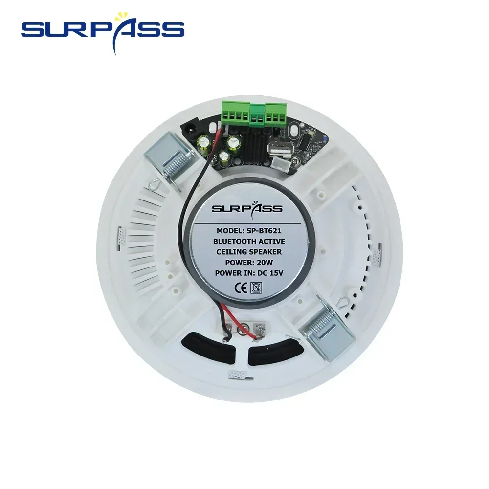Bluetooth Speaker 20W 6inch active speaker system built-in Ceiling Digital Class D Amplifier for bathrooms hotel