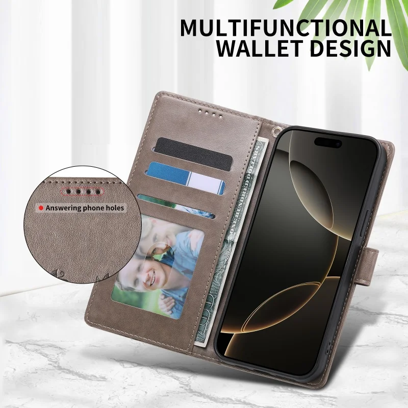 Luxurious Leather Wallet Card Phone Case Cover