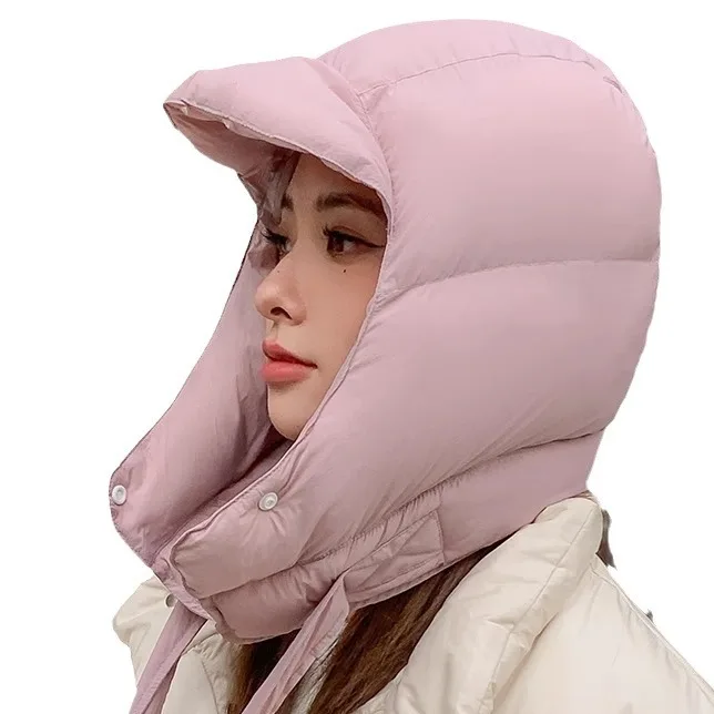 Korean Warm Bomber Hat Fashion Retro Ear Protection Flying Hats Men and Women Winter Eiderdown Hats Outdoor Riding and Skiing
