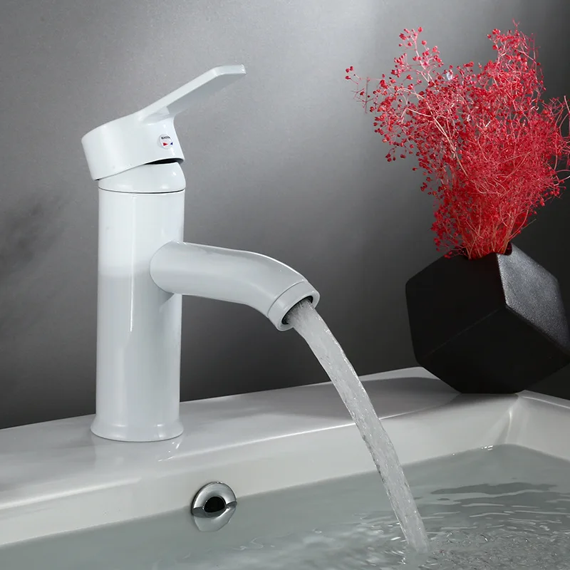 

White stainless steel above counter basin faucet european style white bathroom washbasin under counter basin hot and cold faucet