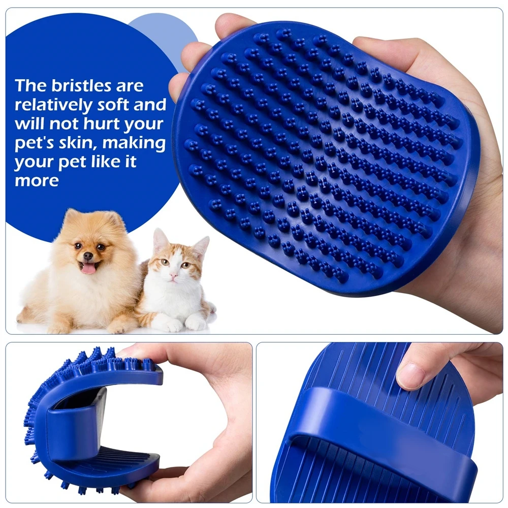 Dog Grooming Brush Pet Shampoo Bath Brush Soothing Massage Rubber Comb for Long Short Haired Dogs Cats bath massage brush