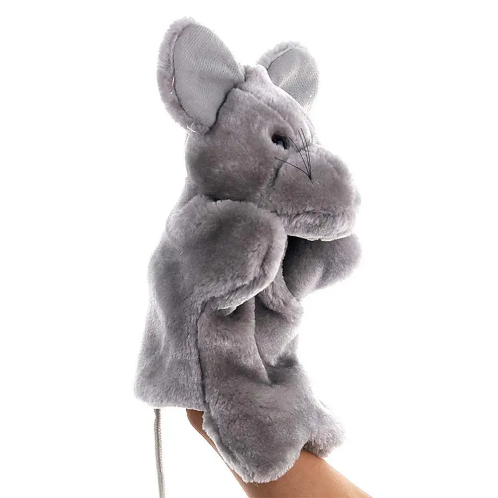 Mouse Hand Puppet Animal Plush Doll Stuffed Toys Cartoon Finger Puppet Glove for Home Kindergarten Story Props