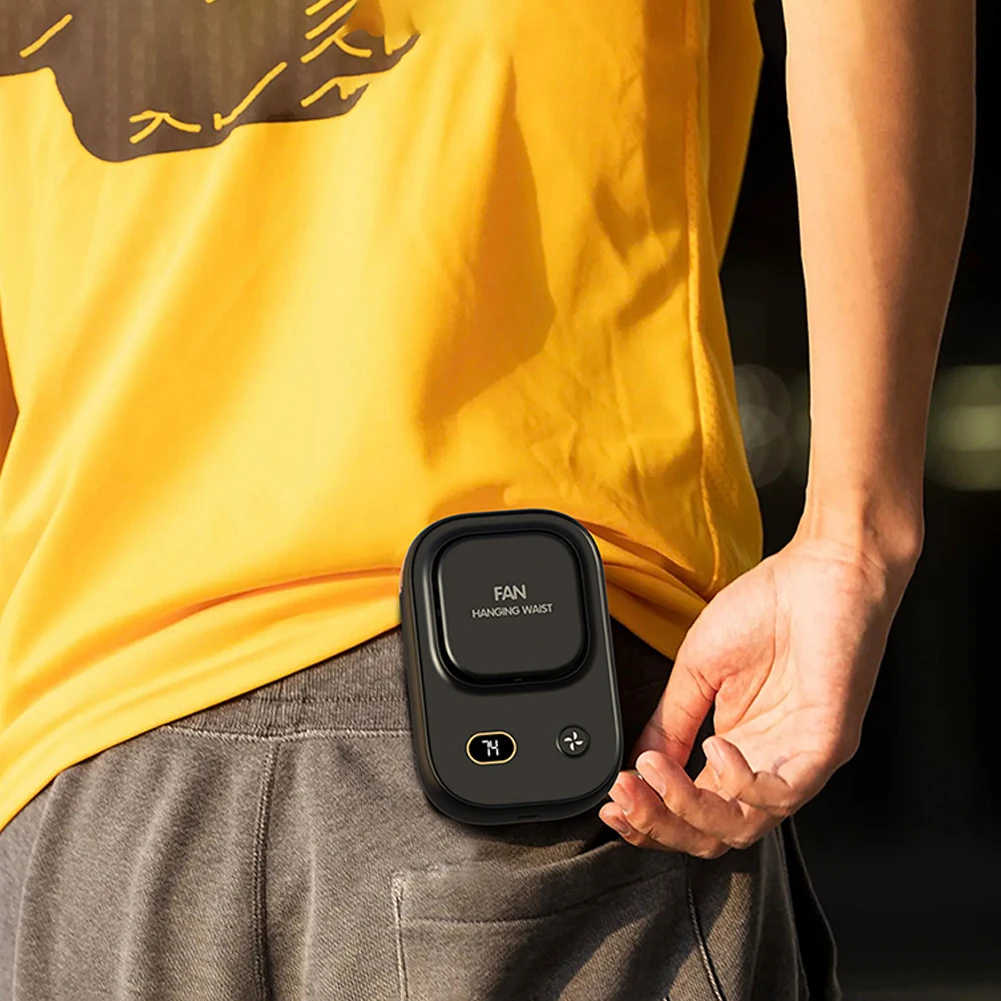 휴대용 허리 클립 선풍기 웨어러블 벨트 선풍기, 2000mAh 배터리 구동 충전식 바디 선풍기, 야외 작업 농장 하이킹 캠핑용