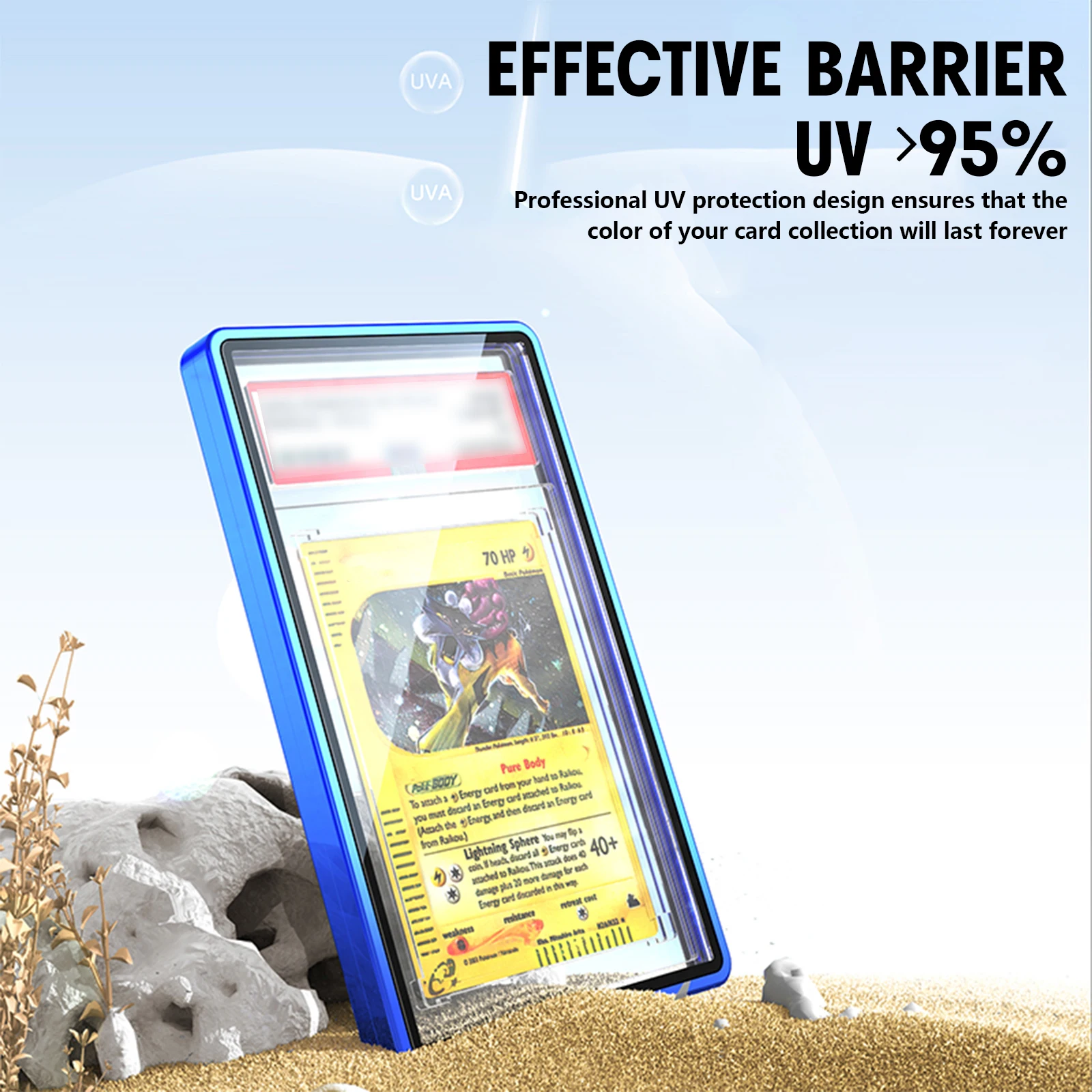 Gradient Color Metal Graded Cards Protector Case for PSA/BGS Slab, UV & Scratch Resistant Trading Card Magnetic Display Holder 6