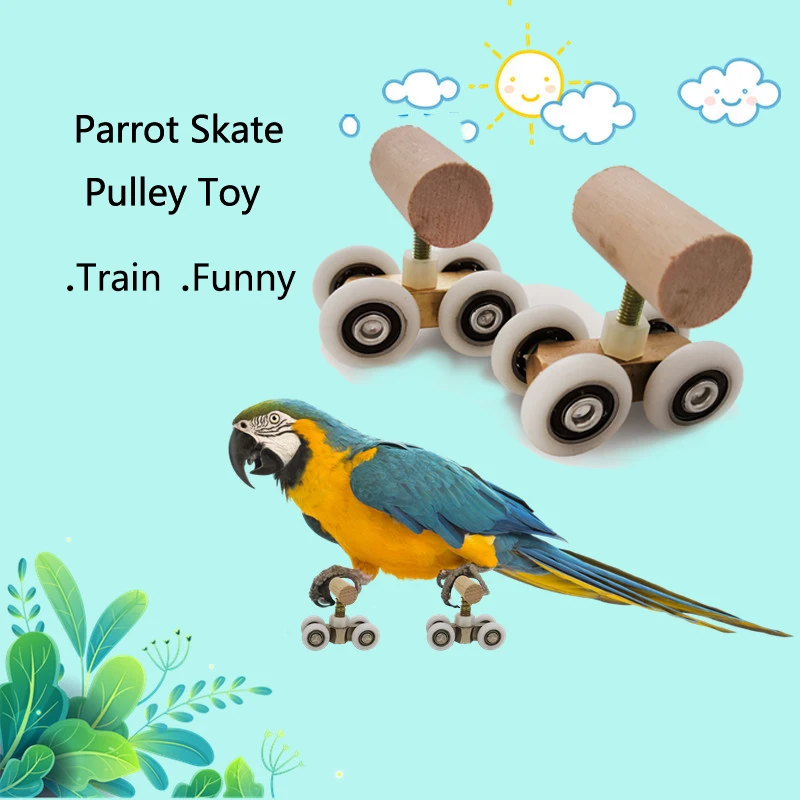 Parrot Trick Toy Intelligence Training Mini Roller Ice Skates For Small Medium Parrots