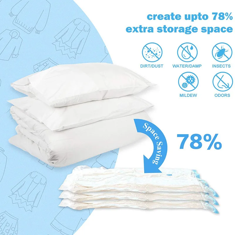 Vacuum Storage Bags Save 80% on Clothes Blankets Bedding Storage Travel  Space Saving Premium Vacuum Compression Sealer Bag - AliExpress