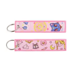 Adorable Anime Cat Embroidered Keychain - Kawaii Manga Accessory (6)