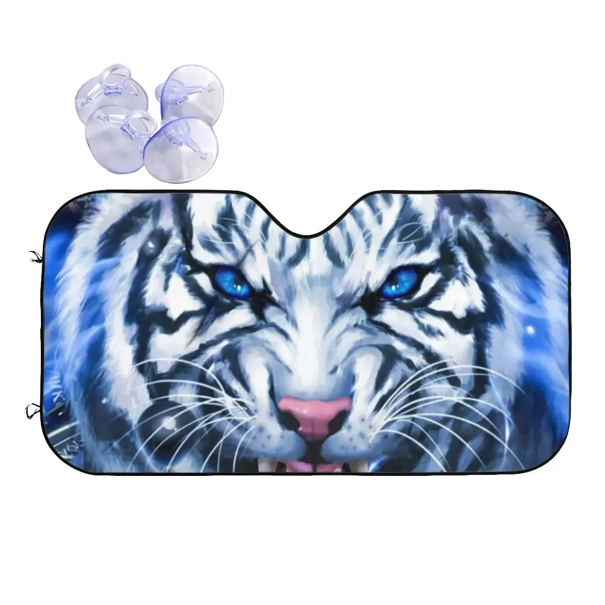 

Mystery Tiger Universal Sunshade Windscreen 76x140cm Animal Lovers Aluminium Foil Sunshade Visor Front Window Cover