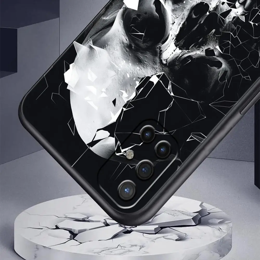 Soft TPU Terror Black Skull Design Phone Case