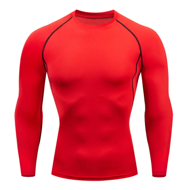 Sport T Shirt Men Fitness Running Quick Dry Long Sleeve Compression Tops Workout Training Gym Rashgard
